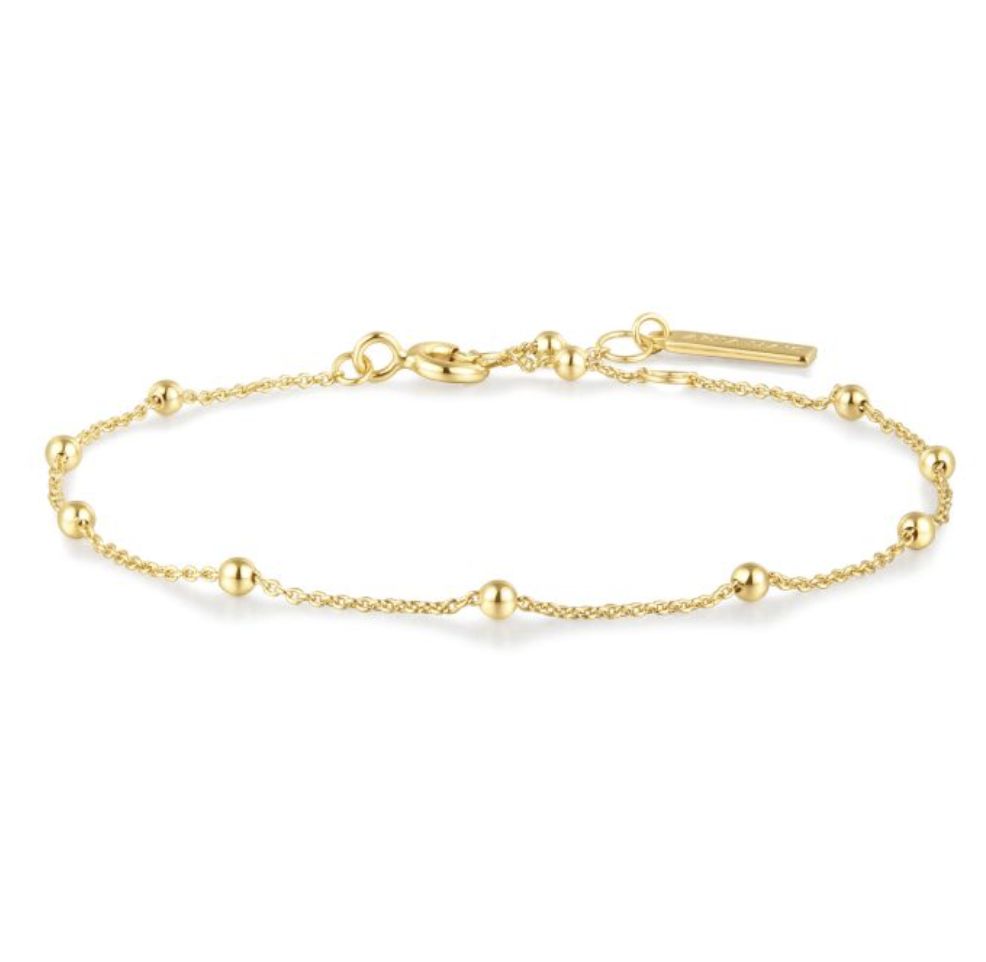 GOLD BEADED CHAIN BRACELET