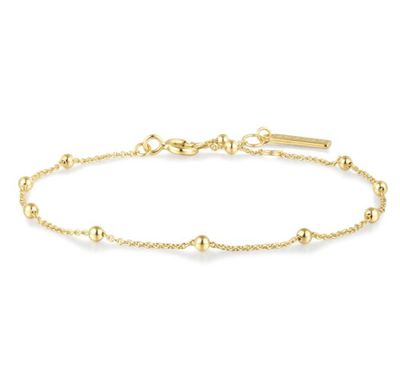 GOLD BEADED CHAIN BRACELET