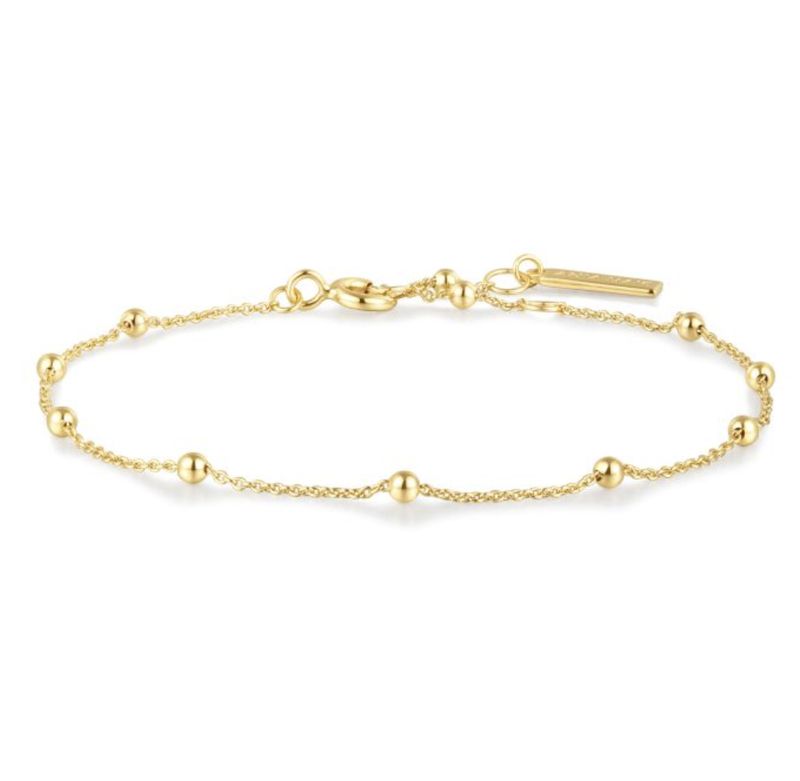 GOLD BEADED CHAIN BRACELET