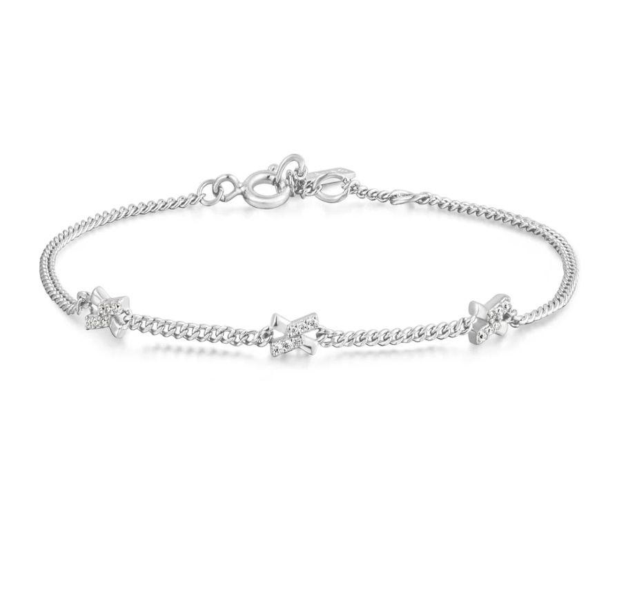 SILVER CROSS STATION BRACELET