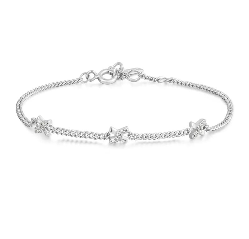 SILVER CROSS STATION BRACELET