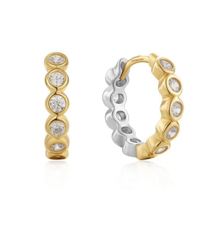 TWO TONE ROW BEZEL HUGGIES