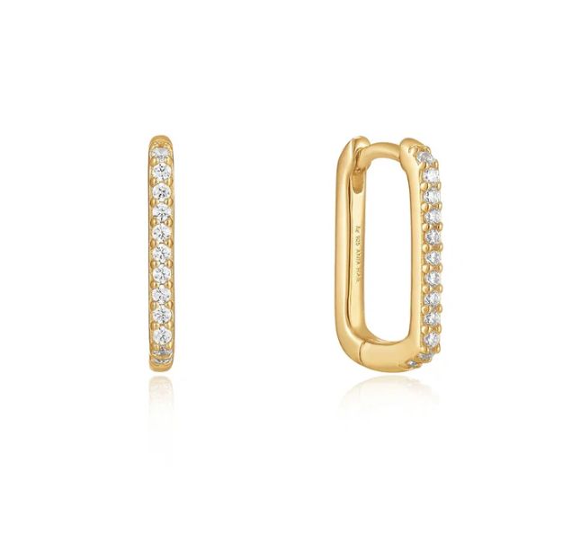 GLAM OVAL HOOP EARRINGS  Gold