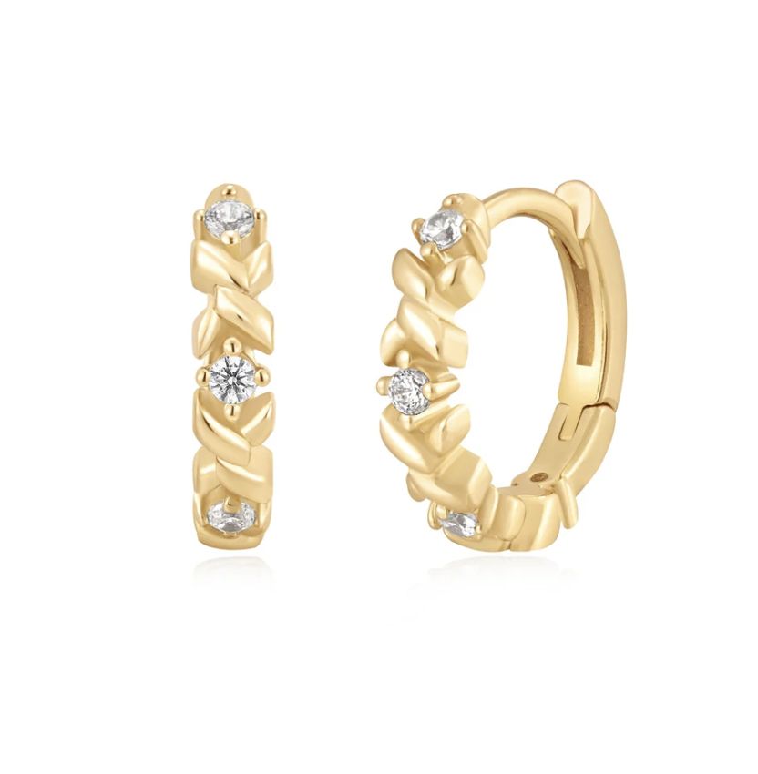 GOLD SPARKLE CROSS HUGGIES