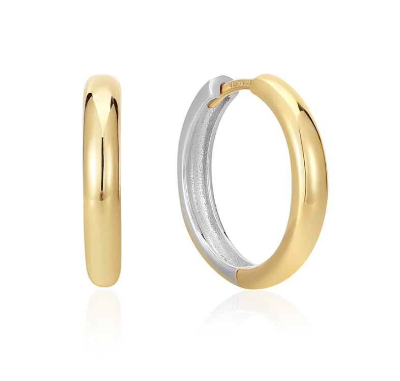 TWO TONE HOOP EARRINGS