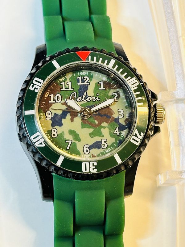 Kinderhorloge Camouflage Groen