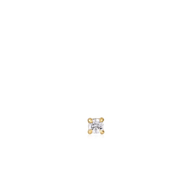 GOLD SPARKLE BARBELL SINGLE EARRING
