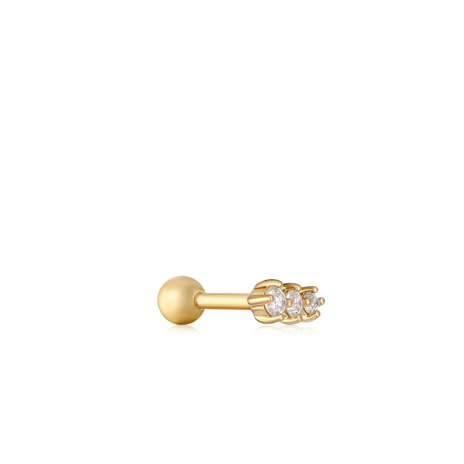 GOLD SPARKLE CRAWLER BARBELL SINGLE EARRING