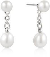 SILVER FRESHWATER PEARL STUD EAR JACKETS