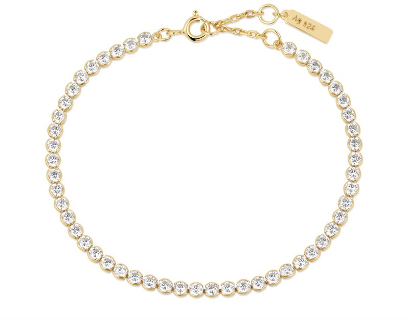 GOLD ROW BEZEL SET BRACELET