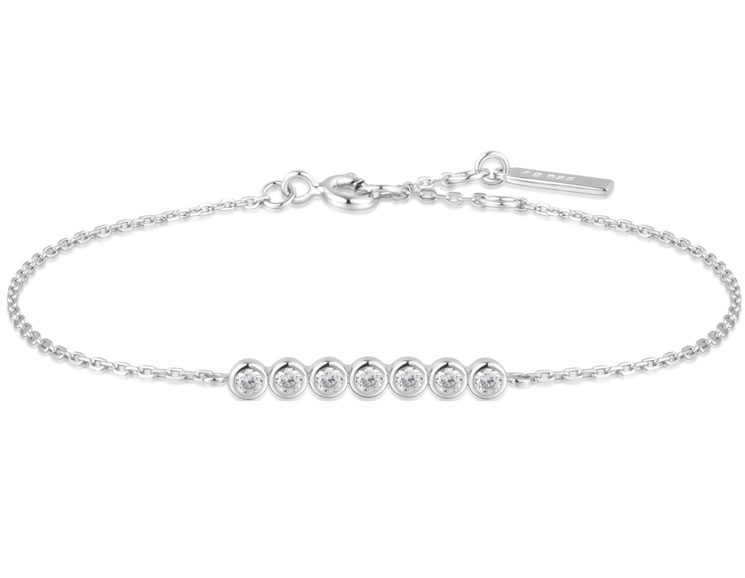 SILVER BEZEL SET BRACELET