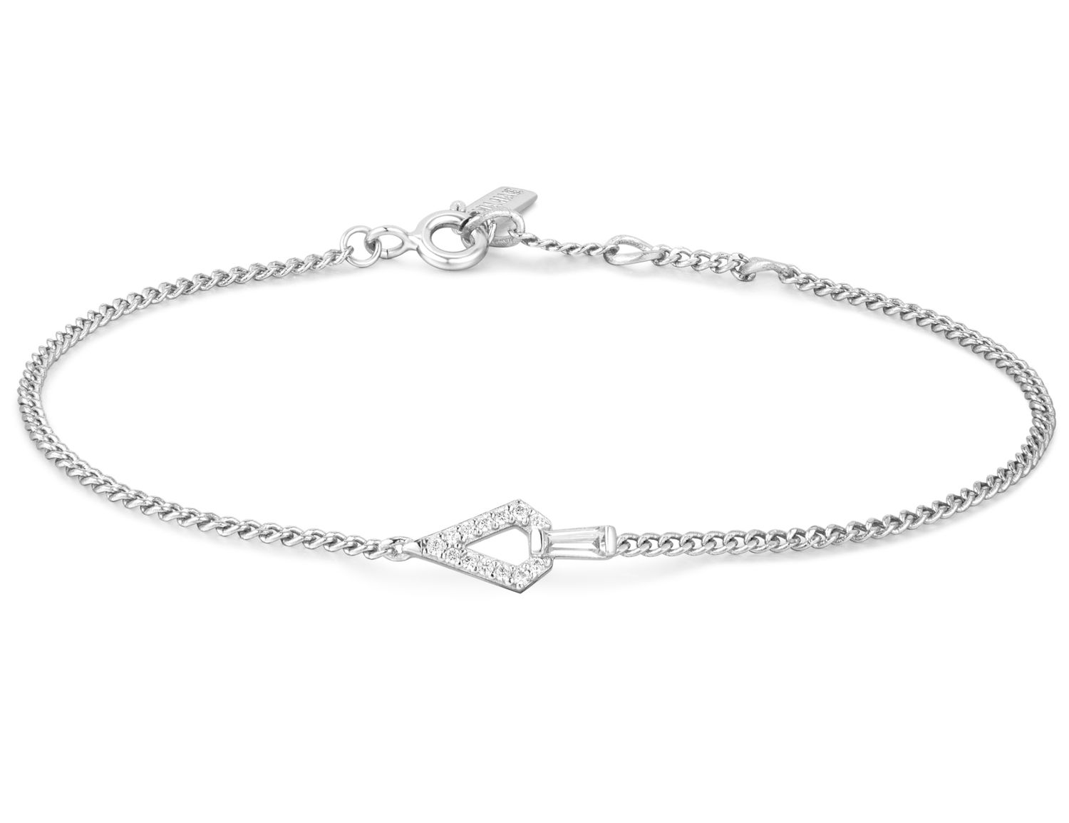 SILVER GEOMETRIC CUBIC ZIRCONIA BRACELET