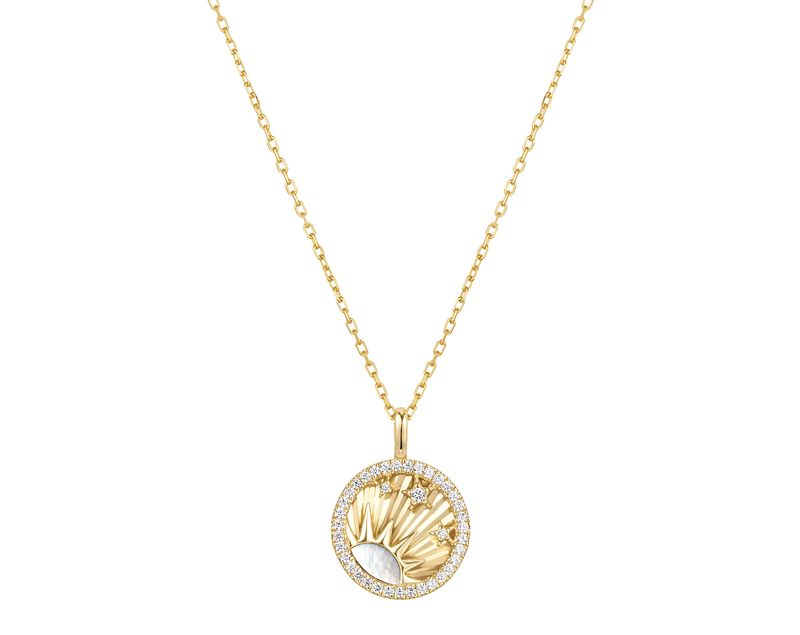 GOLD SHINY SUN STAR NECKLACE