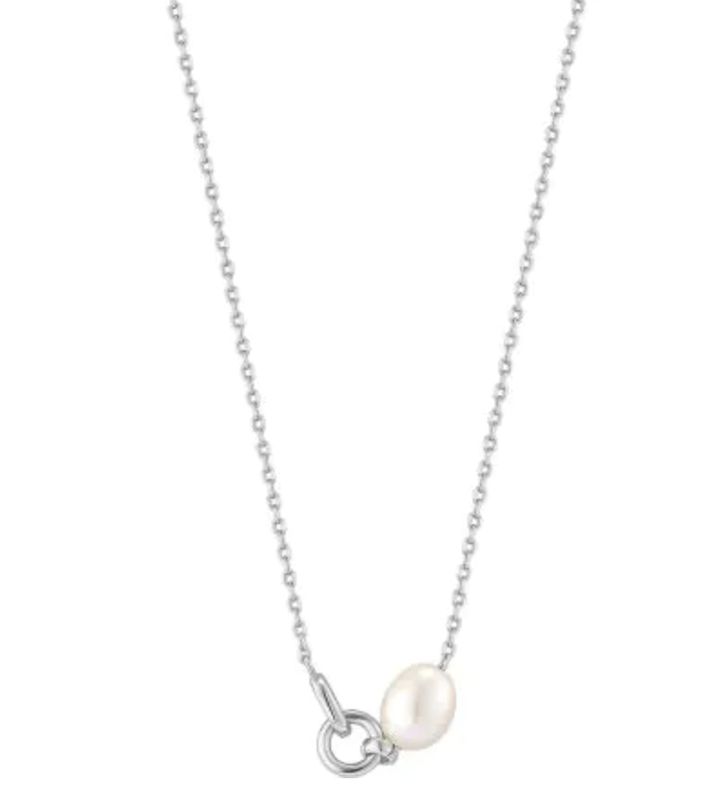 PEARL LINK CHAIN NECKLACE Silver