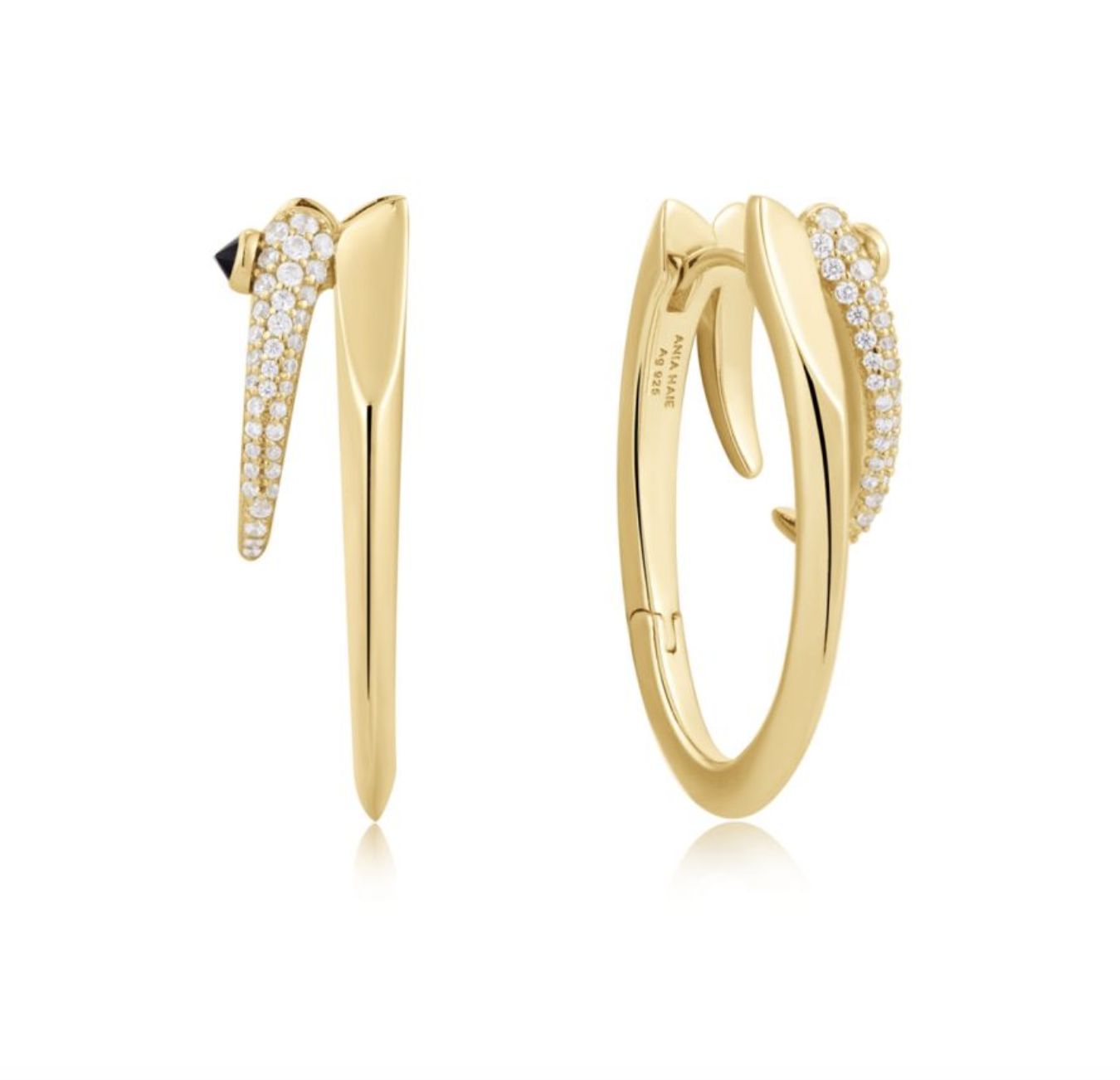 GOLD SPARKLE DOUBLE HOOP EARRINGS