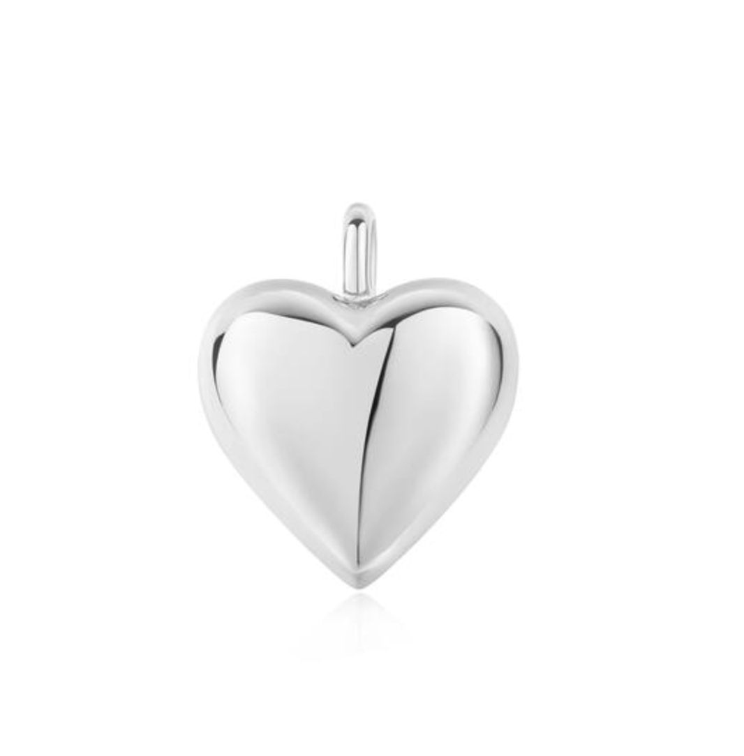 SILVER DOME HEART CHARM