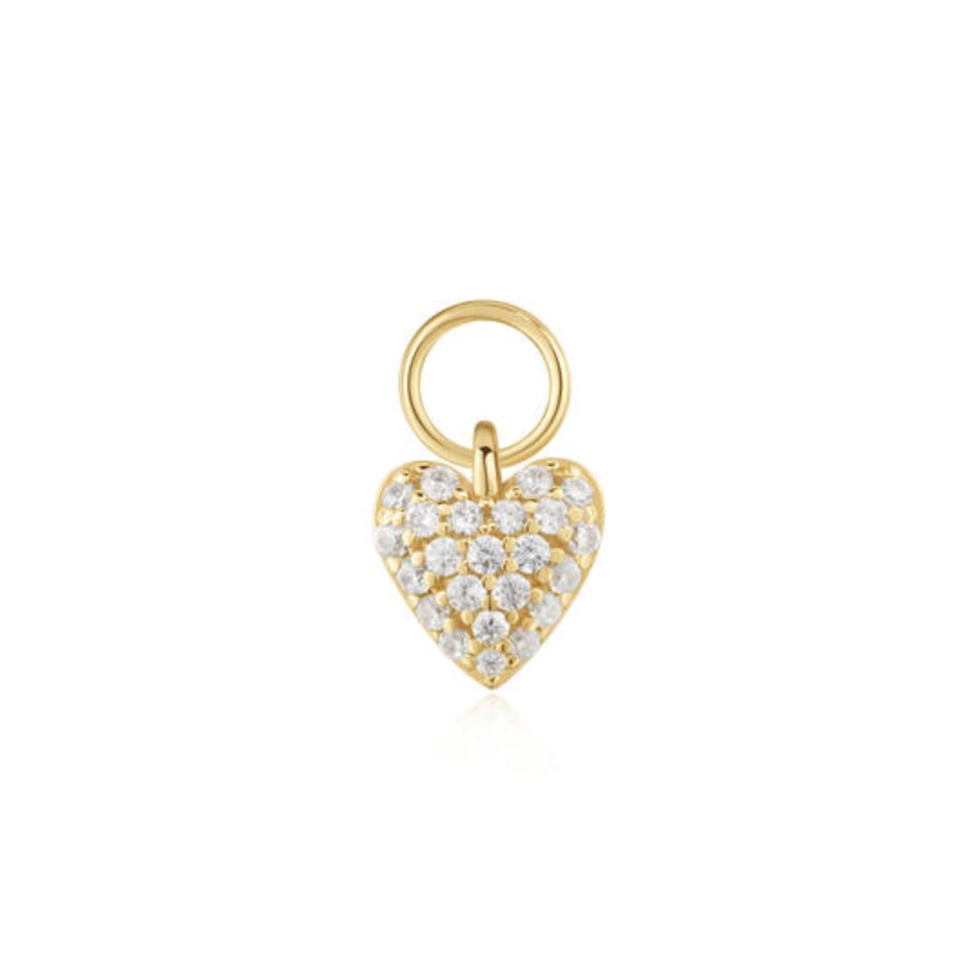 GOLD HEART PAVÉ  EARRING CHARM