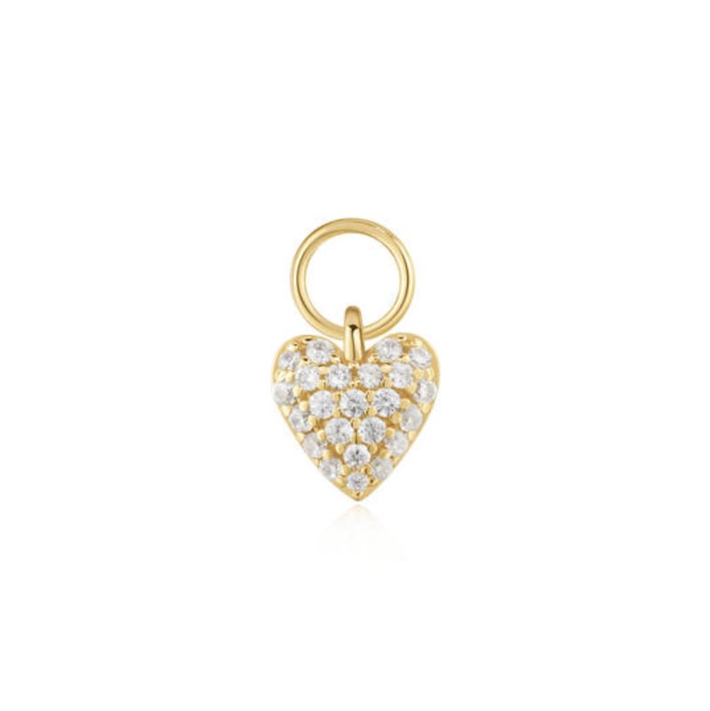 GOLD HEART PAVÉ  EARRING CHARM