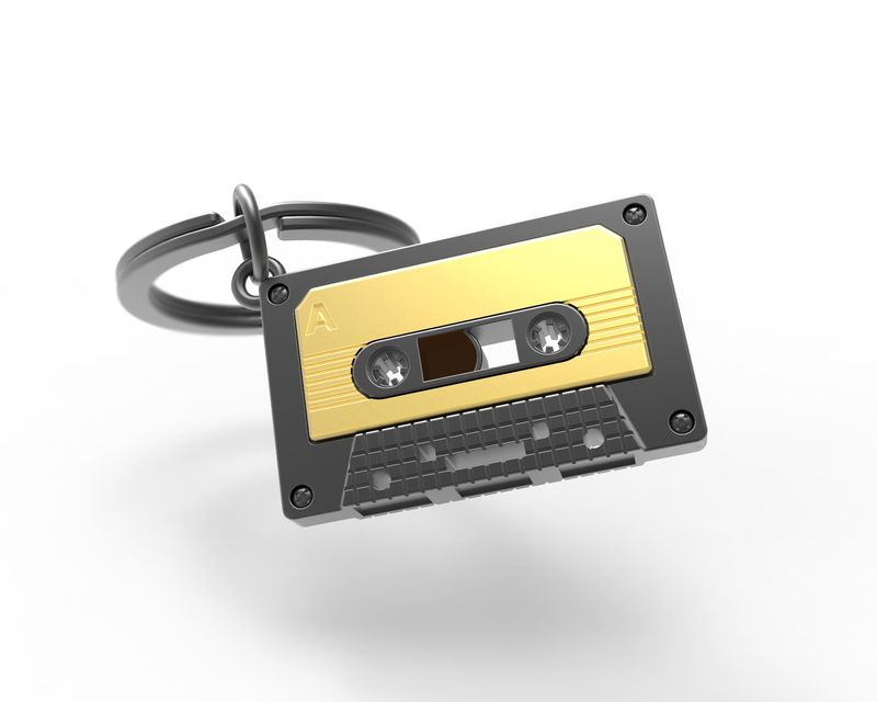 3D Sleutelhanger Casette vintage