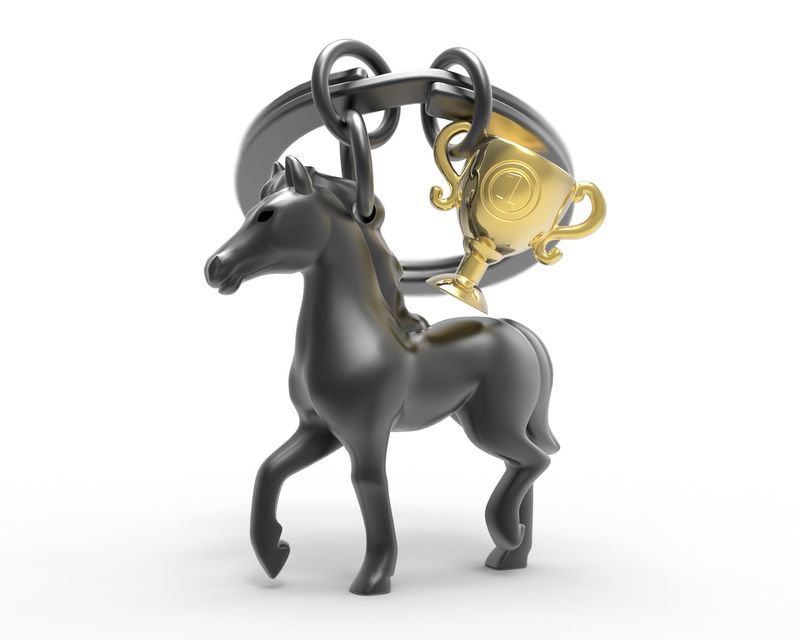 3D Sleutelhanger Pard met trofee