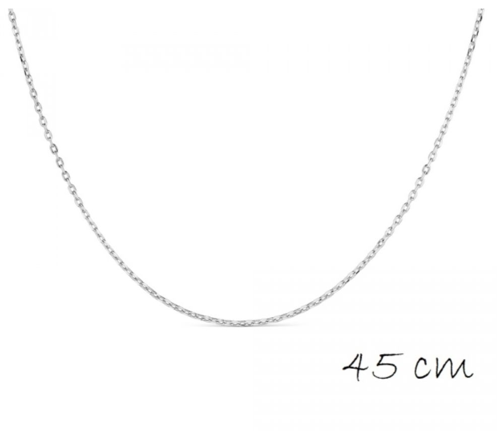 Zilveren ketting  40+5cm  0,8mm