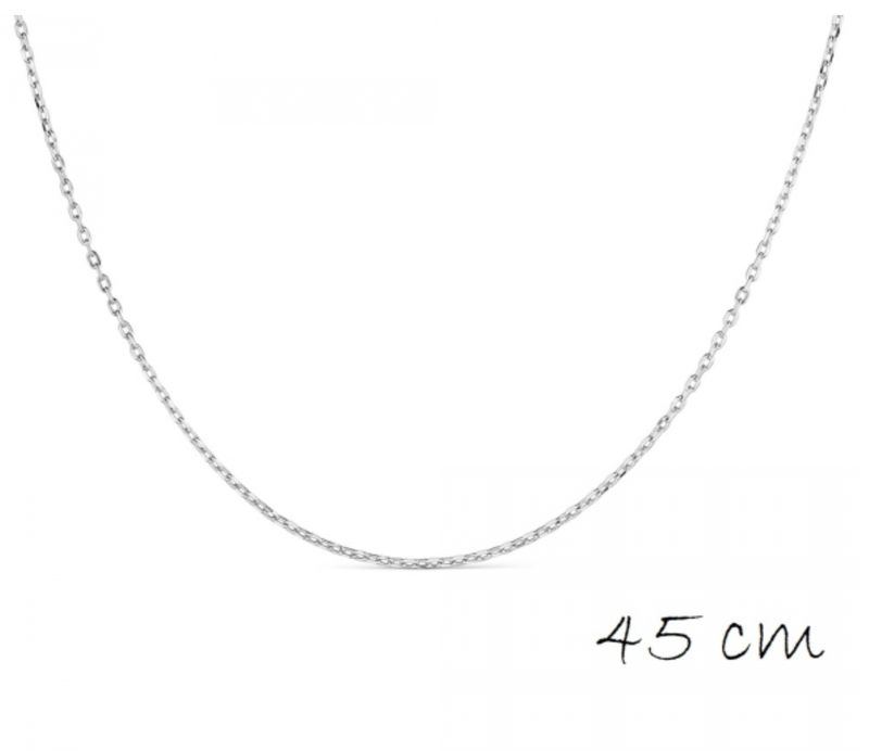 Zilveren ketting  40+5cm  0,8mm