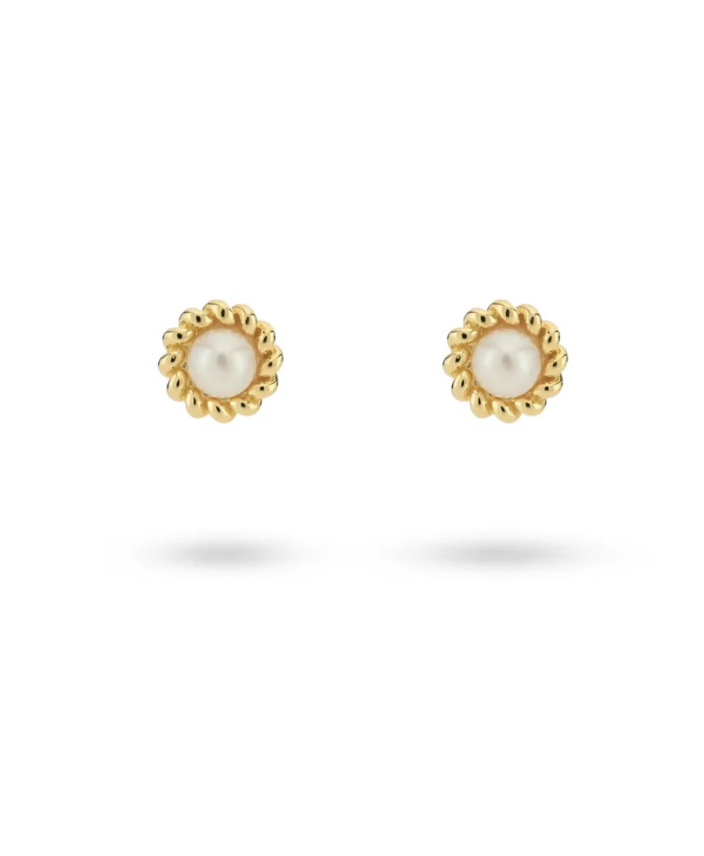 Oorsteker met parel en gedraaid detail - 424117Y
