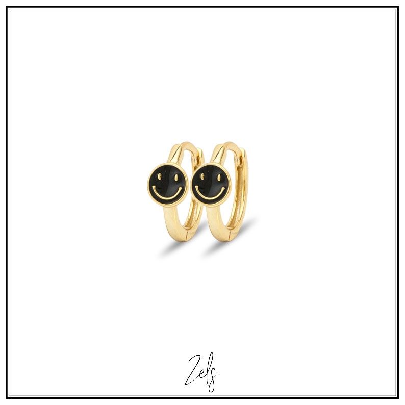Kinderoorbelleb Creool Smiley Zwart