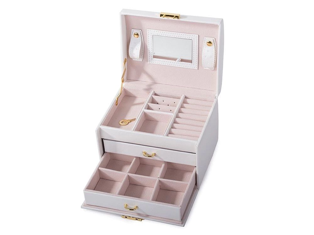 Juwelendoos Luxe met 2 lades en spiegeltje, beige