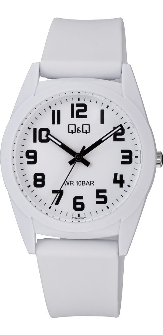 Q&amp;Q Tiener/dames horloge witte plastic band