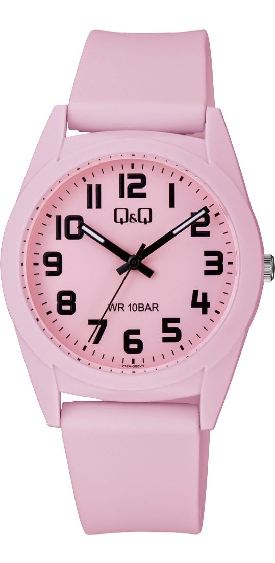 Q&amp;Q Tiener/dames horloge licht roze plastic band