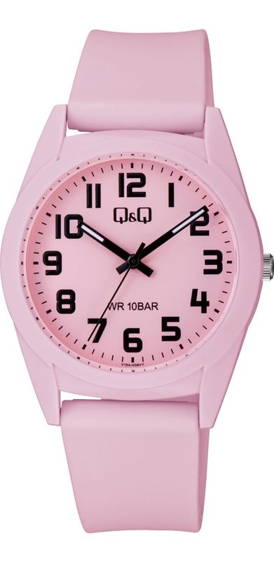 Q&amp;Q Tiener/dames horloge licht roze plastic band