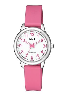 Q&amp;Q Tiener/dames horloge roze silicone band