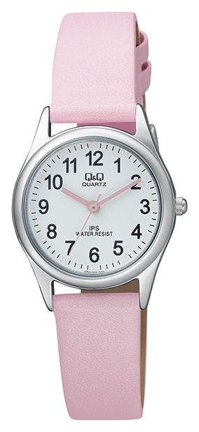 Q&amp;Q Tiener horloge roze lederen band