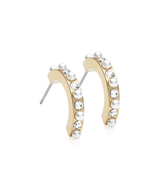 GT Pendant Mixed Curved 15 mm, Crystal/White