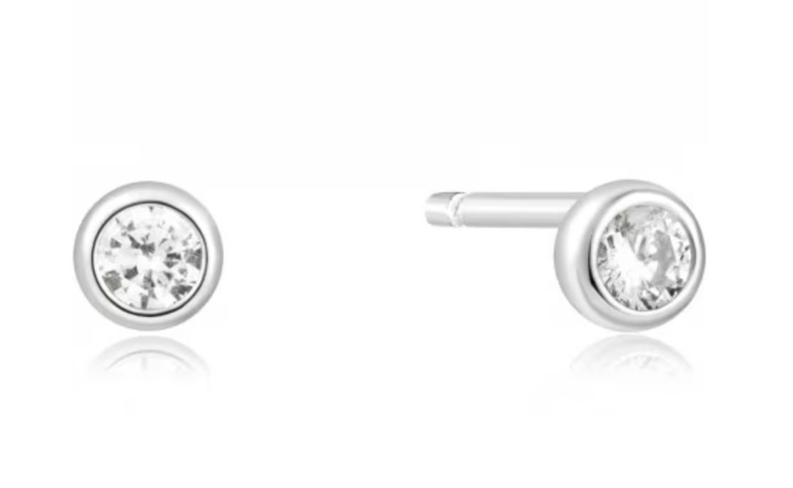 SILVER SOLITAIRE CUBIC ZIRCONIA STUDS