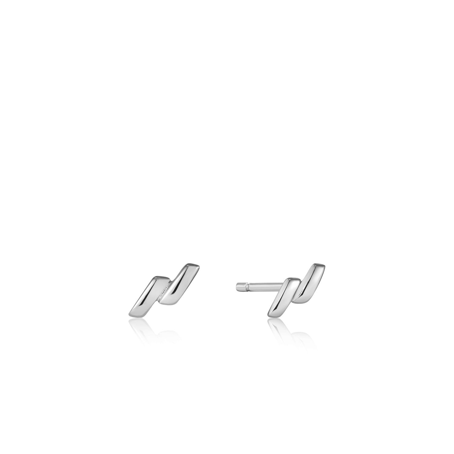 SMOOTH TWIST STUD EARRINGS Silver