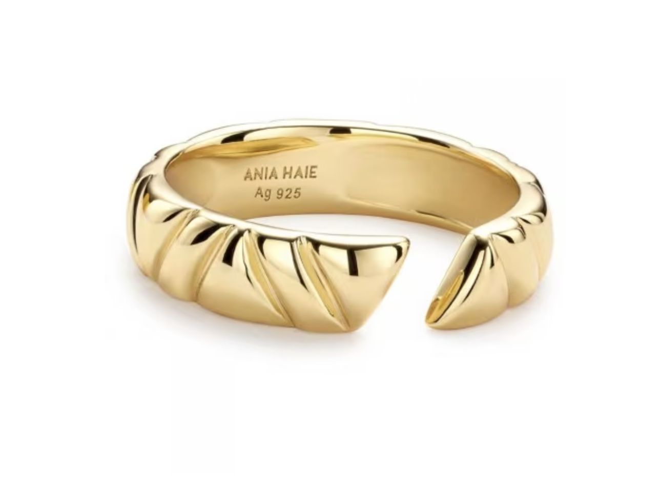 GOLD IRREGULAR TWILL ADJUSTABLE RING