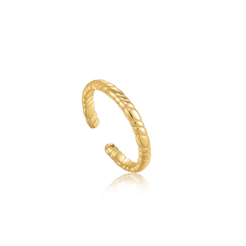 SMOOTH TWIST THIN BAND RING Gold