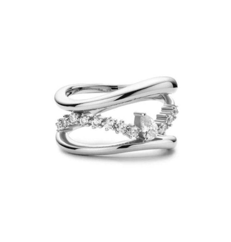 SILVER SPARKLE RING maat 56
