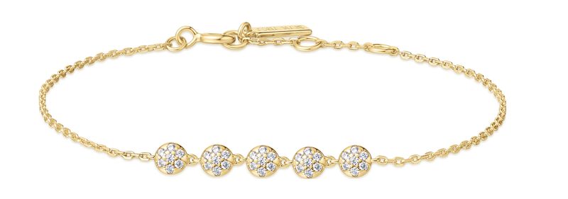 GOLD PAVE MULTI BEADED CHAIN BRACELET