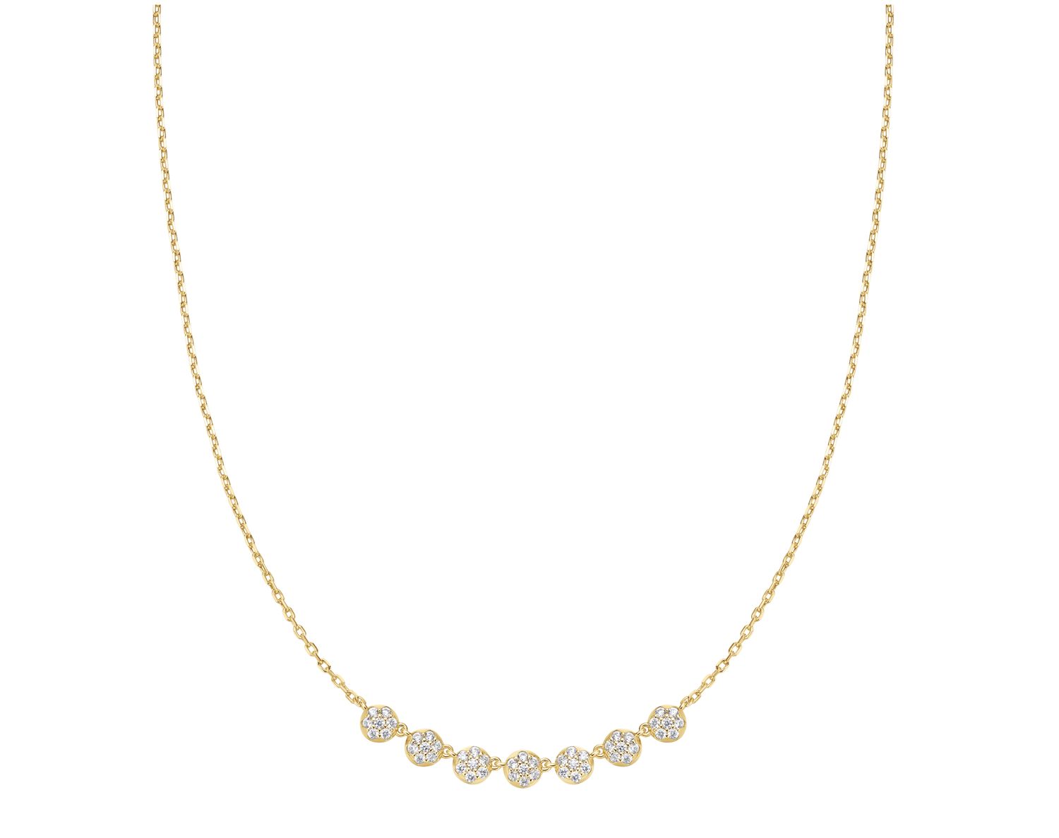 GOLD PAVE MULTI BEADED CHAIN NECKLACE