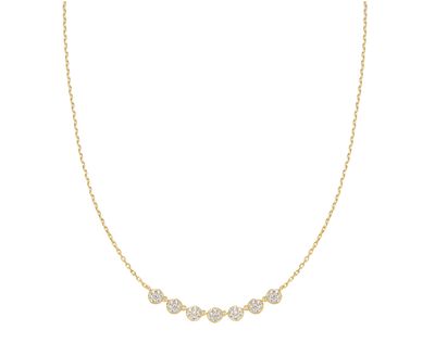 GOLD PAVE MULTI BEADED CHAIN NECKLACE