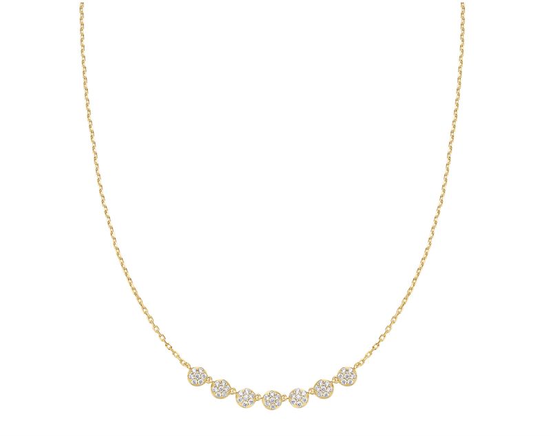 GOLD PAVE MULTI BEADED CHAIN NECKLACE