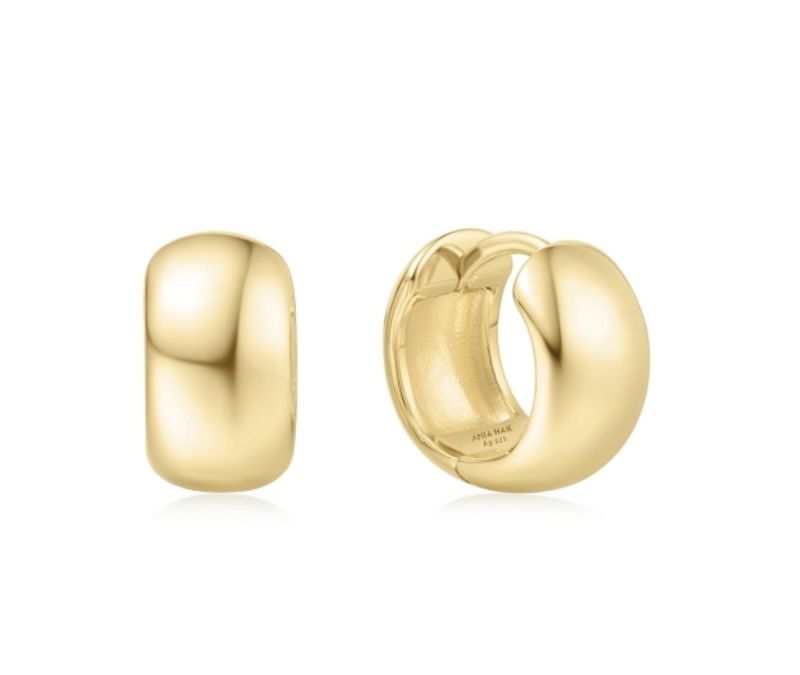 GOLD CHUBBY SMALL HUGGIE HOOP EARRINGS