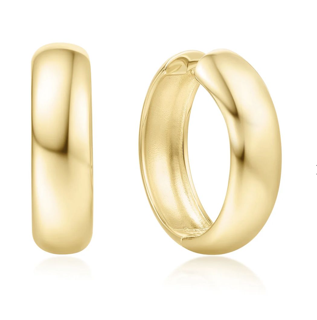 GOLD CHUBBY LARGE HUGGIE HOOP EARRINGS