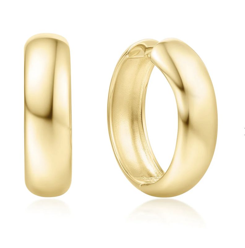 GOLD CHUBBY LARGE HUGGIE HOOP EARRINGS