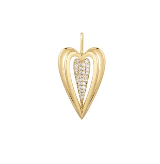 GOLD SCULPTED HEART CHARM