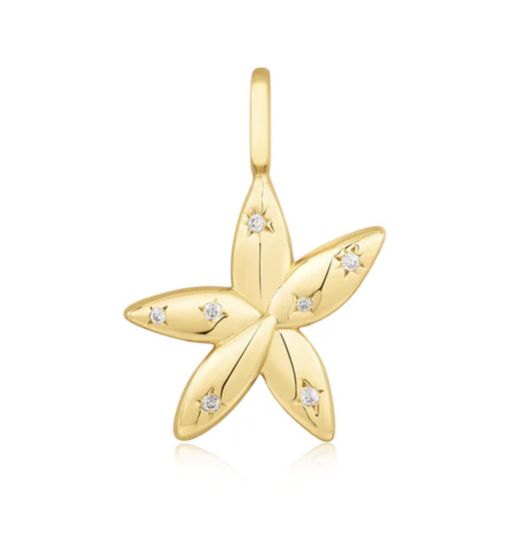 GOLD SPARKLE FLOWER CHARM