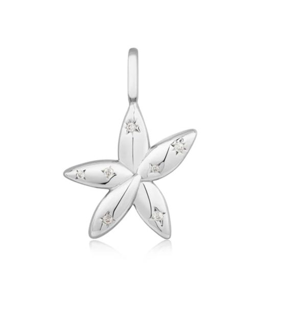 SILVER SPARKLE FLOWER CHARM
